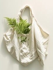 Product showroom, reusable bags, soft lighting, minimalist style, green theme, natural elements, calm atmosphere, minimalist style，Eco-Friendly Tote Bag in Soft Lighting - Minimalist 4K Wallpaper