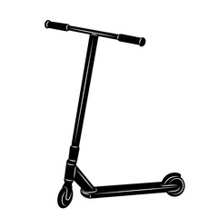 scooter silhouette on white background vector