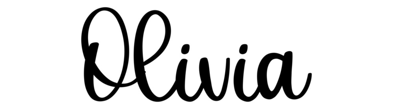 olivia - black color - name written - ideal for websites, presentations, greetings, banners, cards, t-shirt, sweatshirt, prints, cricut, silhouette, sublimation, tag