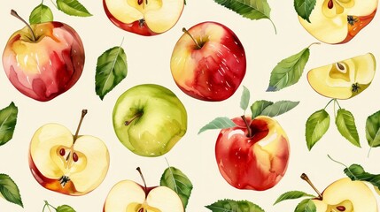 seamless pattern of apple.