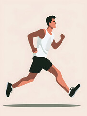 Fototapeta premium Marathon runner flat style illumination 