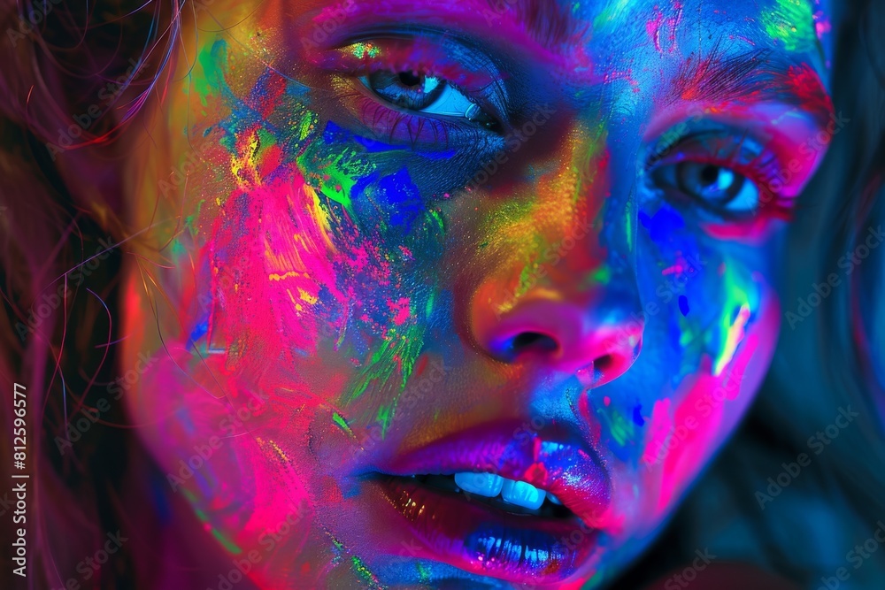 Leinwandbilder This high-resolution image features a beautiful blend of vivid gradient colors with a combination of light effects that give it a dynamic feel