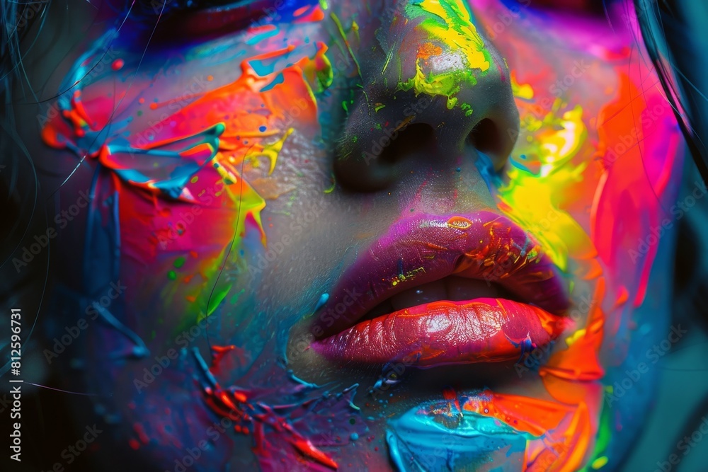 Leinwandbilder an intriguing abstract with a focal light effect showcasing vibrant colors on a darkened background