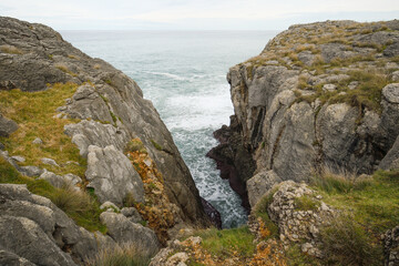 Waves on the cliffs of the Cantabrian Sea