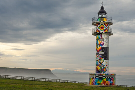 Ajo Lighthouse on the coast of Cantabria