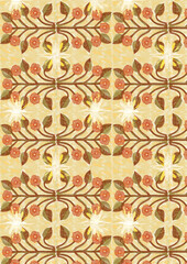 pattern with flower, leaves