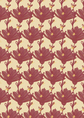 pattern with flower, leaves