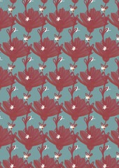 pattern with flower, leaves