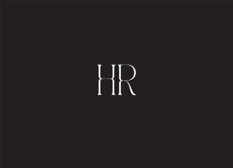 HR Logo Design, Creative Professional Trendy Letter HR Logo Design in Black and White Color
