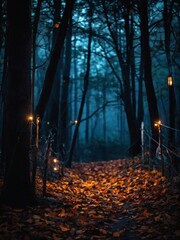 Creepy Haunt, Scary Halloween Forest Veiled in Mystery and Intrigue.