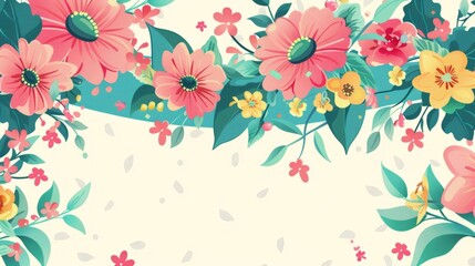 Obraz premium Mother's Day banner design with blank area for adding promotional text