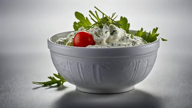 tzatziki sauce in a plate