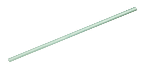 Close up green paper drinking straw isolated on white with clipping path, eco friendly	