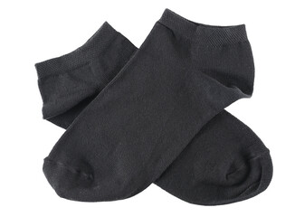 New sports black cotton socks pair isolated on white