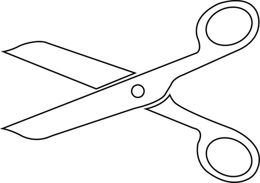 recommend clip art: Scissor sign. Line or outline icon style. Scissors black on transparent background. - stock vector