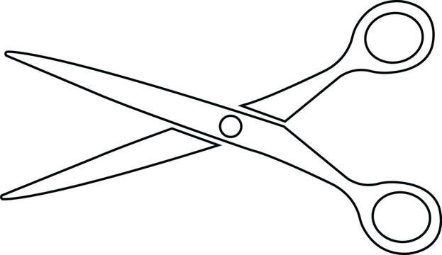 black and white scissors open clip art preview