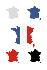 France map set Isolated on white background. Vector 