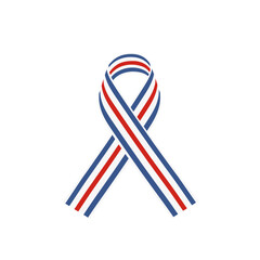 Awareness ribbon of tricolor flag on white background.