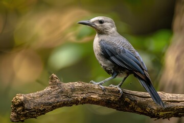 Close-Up Portrait of Clarks Nutcracker Perching on Tree Branch - Wild Bird in Nature