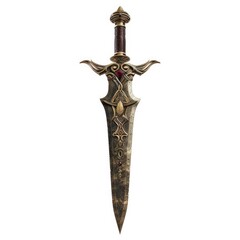 Ornate Athame for Ceremonial Rituals & Sacrifice - Isolated on White Background