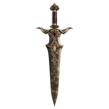 Ornate Athame for Ceremonial Rituals & Sacrifice - Isolated on White Background