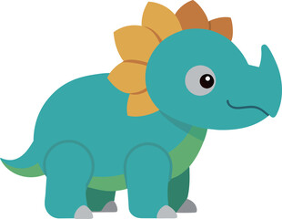 children's Triceratops toy isolated on grey background