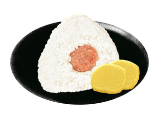 おにぎり1個（焼きタラコ）たくあん付き