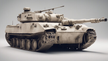Fototapeta na wymiar war tank, isolated white background 