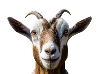 goat, close-up, isolated on transparent background, PNG format