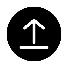 Download icon upload circle symbol. Save button file flat for web vector illustration design