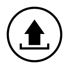 Download icon upload circle symbol. Save button file flat for web vector illustration design