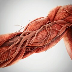 The human arm muscle and blood vessels anatomy
