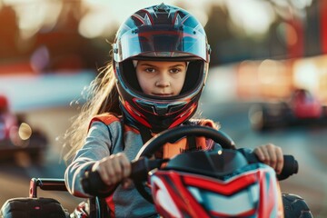 Naklejka premium race go-kart blur effect. Beautiful simple AI generated image in 4K, unique.