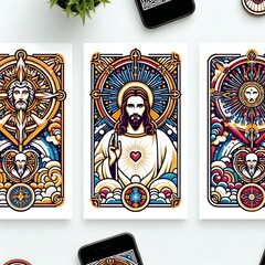 Many cards with different designs image art realistic attractive has illustrative meaning illustrator.