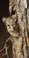 Obraz premium Northern Flying Squirrel in Minnesota: Captured Under Controlled Conditions. Closeup of Mammal