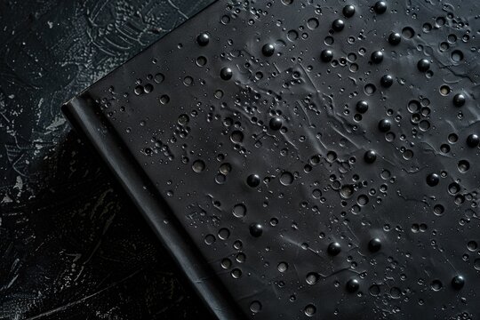 Top View of Braille Alphabet Book. Closeup of Braille pages with raised dots, background in Black