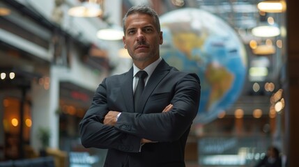 The World's Best Boss: Businessman in Suit Proudly Displays Label