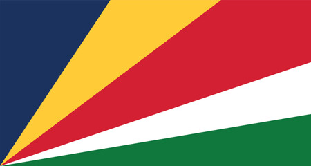 National Flag of Seychelles. Seychelles Flag. 
