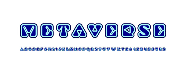 Gaming futuristic font tech alphabet