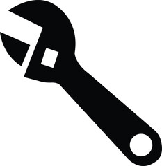 wrench tool icon. screw wrench Black flat. Repair service symbol