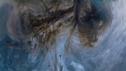 A mesmerizing dance of inky tendrils unfurling through azure waters, evoking a sense of depth and...