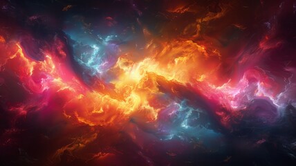 Abstract image with iridescent colors. Cosmic color entanglement