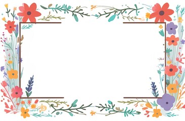 Spring Blossom Frame, Pastel Floral Arrangement, Fresh Nature Concept, Ideal for Wedding Invitations, Greeting Cards, and Social Media Banners, Whimsical Garden Style with Copy Space