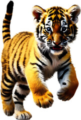 Fototapeta premium Watercolor painting of a cute tiger cub. 