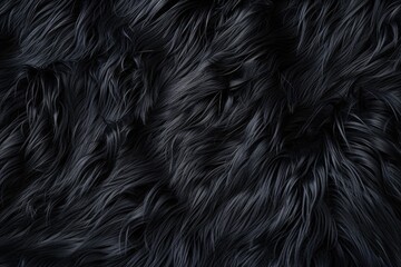 Detailed close up of black fur texture, perfect for backgrounds or design elements