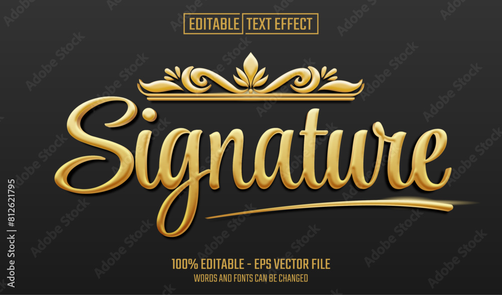 Canvas Prints signature editable text effect