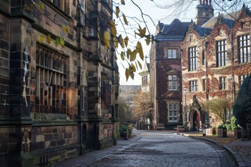 Fototapeta premium Newcastle University - Stunning View of the Historic Facades of Newcastle University in the Heart