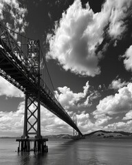 Naklejka premium Crossing Carquinez: Exploring the Beauty of California's Tidal Strait