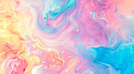 abstract background of acrylic paint in blue, pink and yellow colors