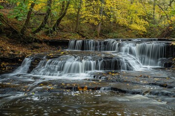 Obraz premium Whatcom Falls in Bellingham, WA - A Stunning View of Nature's Cascade in the Forest